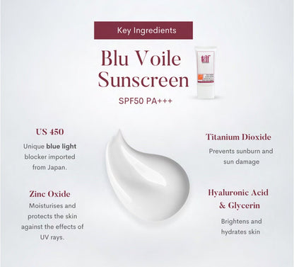TDF Blu Voile Sunscreen SPF50 PA+++